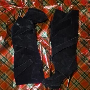 Jessica Simpson Elegant Suede Black Women's Boots Sz 9.5